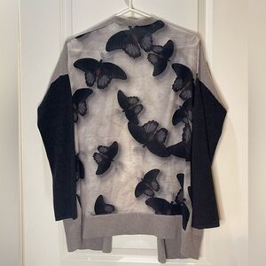 Luisa Cerano Butterfly Cardigan Silk Cashmere Wool Blend Size 8 Made in Italy